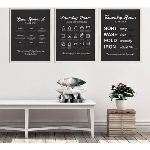 Laundry Room Guide and Advise Wall Art Picture Canvas Poster Nordic Minimalist Decorative Painting Home Decor