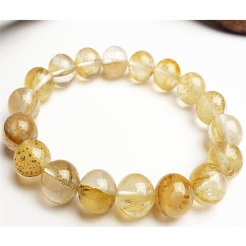 Genuine Natural Petrified Wood Tree Crystal Gems Stone 11mm Loose Round Beads Fashion Jewelry Stretch Charm Bracelet Femme