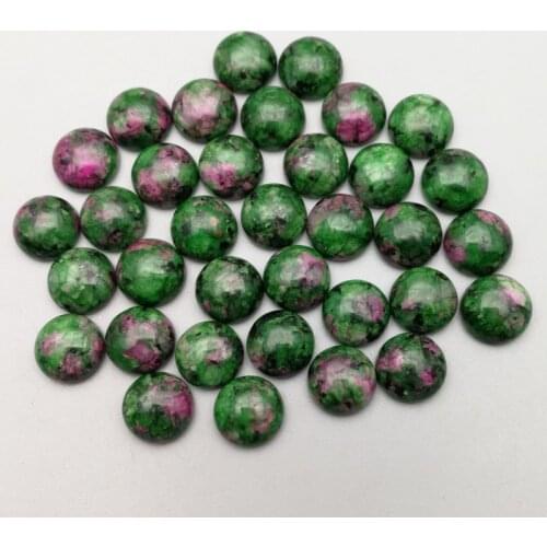 Wholesale fashion Natural epidote stone beads charms 10mm round cab cabochon no hole jewelry Free shipping 50pcs/lot