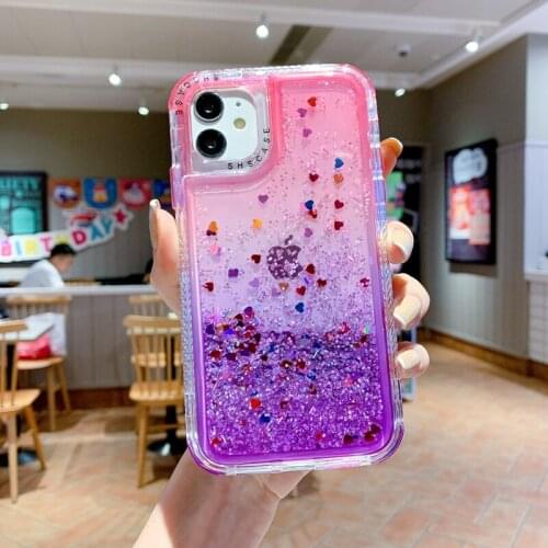 360 Full Body Protective Phone Coque For iPhone 12 Mini 11 Pro Max X XS 7 8 Plus SE Luxury Glitter Quicksand Transparent Case
