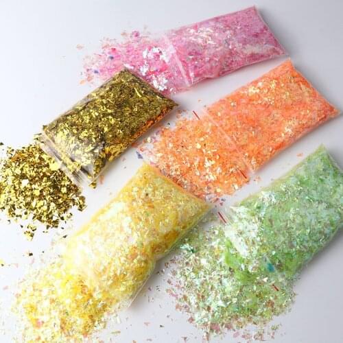 10G Irregular Shell Paper Powder Nail Polish Sequins for Manicure Glitter Nail Peeling Pigment Supplies Color Nail Stickers