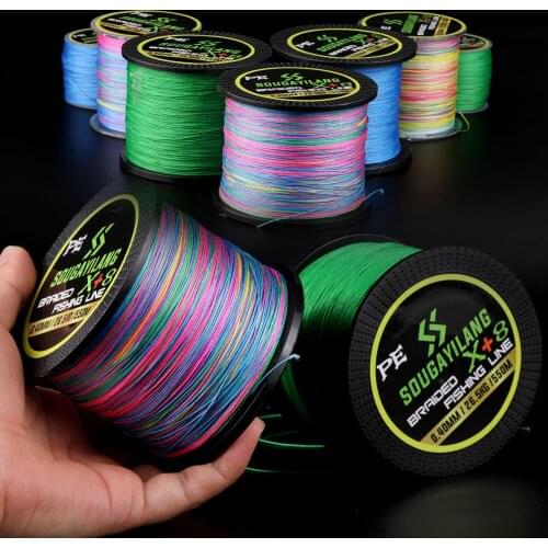 Sougayilang 12Strand/8 Strand Fishing Line 550M 350M 150M Multifilament PE Braided Fishing Line for Saltwater Carp