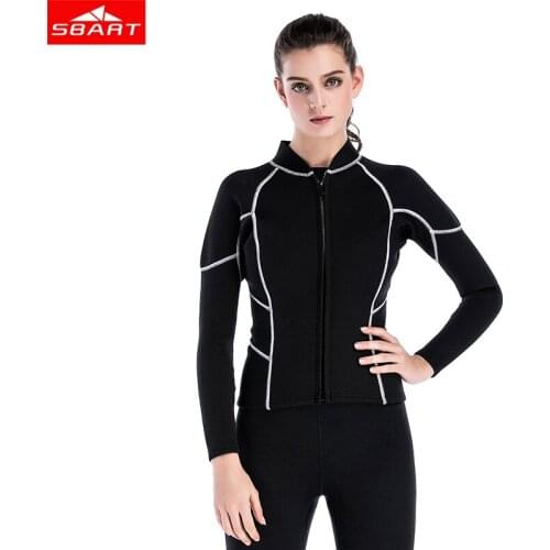 Sbart Winter Women 2mm Elastic Diving Jacket neoprene swimsuit Split surf Warm stretch spearfishing soft Tops swimming snorkel