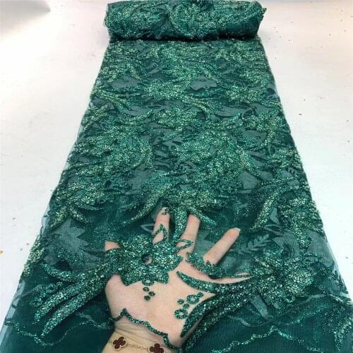 African Handmade Beaded Lace Fabric 2021 High Quality Lace French Tulle Lace Fabric For Wedding Nigerian Lace Fabric Sew zx68-7