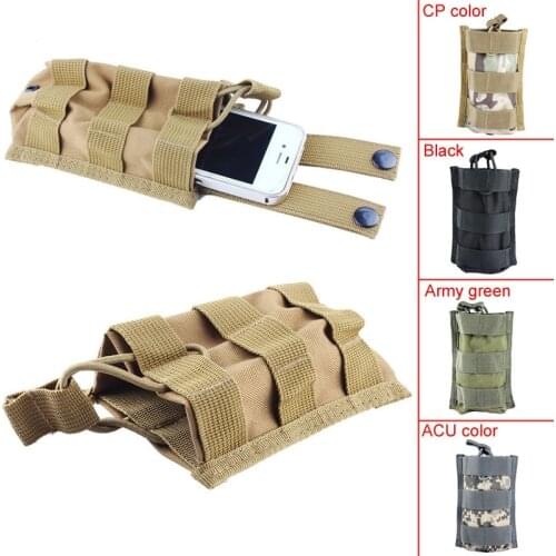 Military Tactical Single Pistol Magazine Pouch Flashlight Sheath Airsoft Hunting Open Top Cartridge Clip Pocket Ammo Molle Pouch