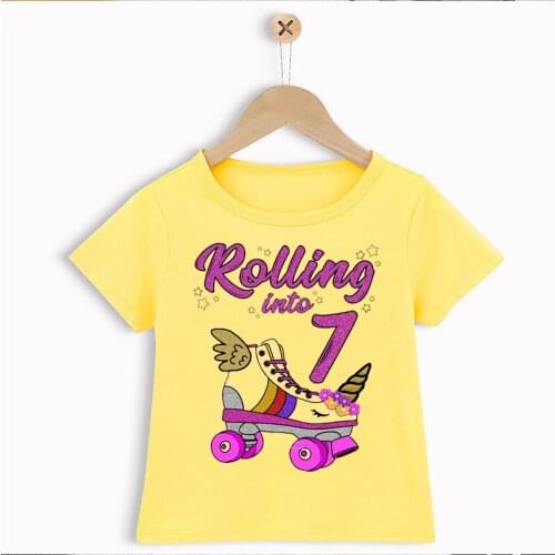 Funny boys t-shirt cool skate graphics 7th birthday costume summer cute kids clothe fashion tshirt Harajuku girls t shirt tops