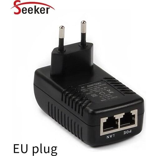 10pcs /lot 12W DC 12V1A POE Injector Adapter Ethernet Switch Wall Plug with instruction Light Plugs Optional for Wireless Bridge