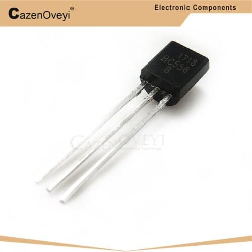 100pcs/lot BC556B BC556 TO-92 0.1A 65V PNP Transistors In Stock