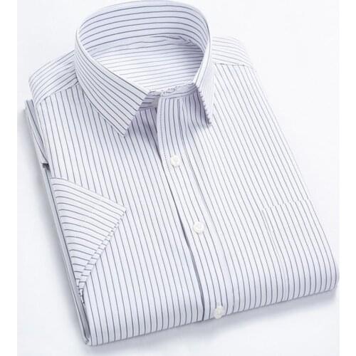 2021 Simple Men Shirt Pinstripe Anti-wrinkle Social Anti-wrinkle Men Shirt Business Office Work Wear or Casual Daily Wearing
