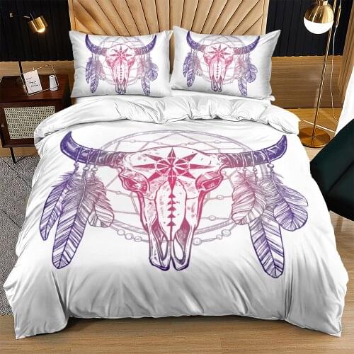 3D Bohemian Bedding Set Duvet Covers Pillow Covers Sets Comforter Shame King Queen Full Twin Size White Custom Design Bedclothes
