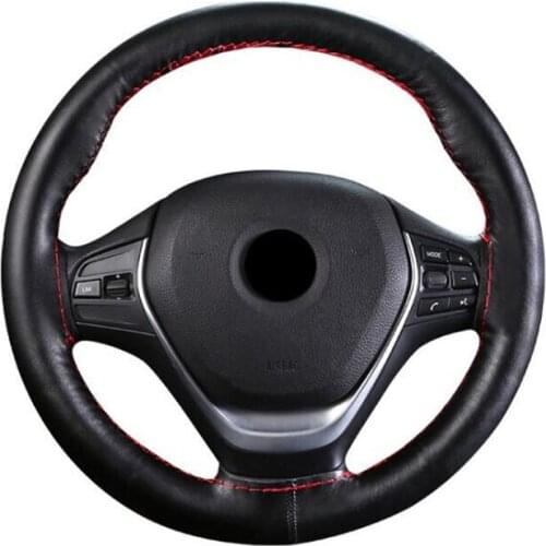 5 colors Steering Wheel Cover Genuine Cowhide Leather DIY Hand Sewing Diameter 38cm Black Beige Brown Wholsale Gifts