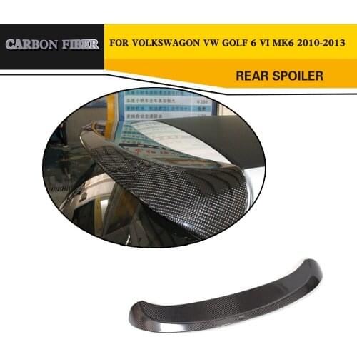 Car Styling Carbon Fiber Racing Rear Spoiler Wing Lip For VW Golf MK6 2010-2013