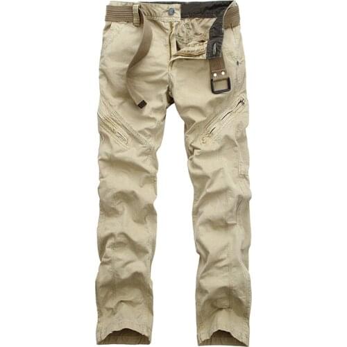Drop shipping New arrivals Mens Cargo Pants Casual Multi Pocket Military Cotton Long Trousers 29-38 JPCK15