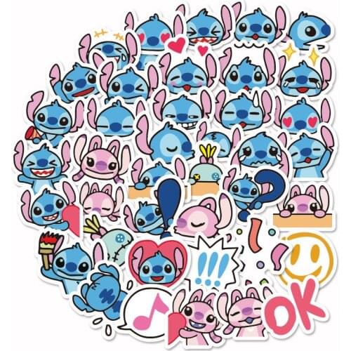 40pcs Disney sticker toy Stitch Minnie Donald Duck Disney Princess Cute cartoon sticker luggage guitar notebook graffiti sticker