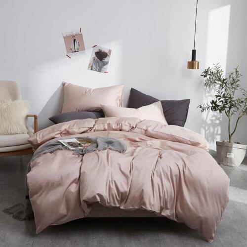 Egypt Cotton solid color Bedding set Silky Pure Duvet Cover set Single product bedsheet Pillowcases Twin Queen King Size