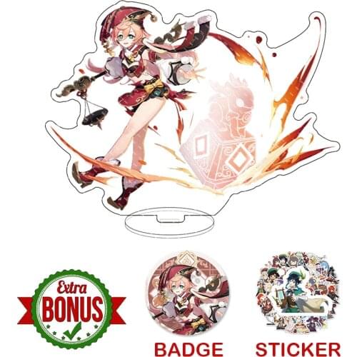 Genshin Impact Yanfei Tartaglia Rosaria Zhongli Standing Figure Model Acrylic Keychain Cosplay Hot Games Sign Decorations Gift