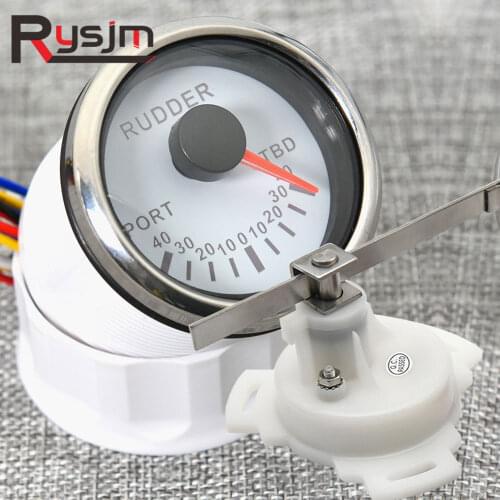 H 52mm Rudder Angle Indicator Gauge For 0-190 ohm Sail boat Rudder Angle Meter With Red Backlight Fit 12V24V Rudder Angle Sensor