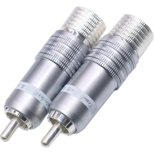 Hi-End 4pcs silver plated hifi RCA plugs Audio Ailfiler CD DVD player Speaker RCA Interconnector cable Connectors