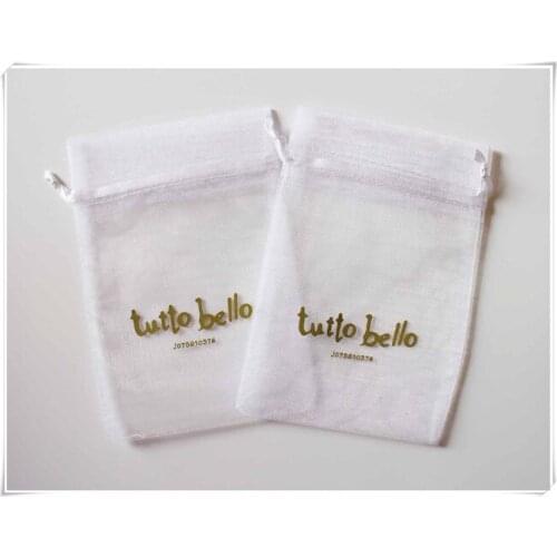 Customized logo organza candy bag Soap Organza drawstring pouch Wedding Jewelry Packaging