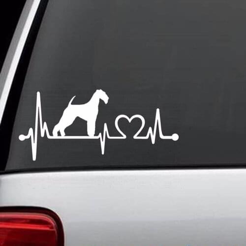 K1078 Airedale Terrier Dog Heartbeat Monitor Decal Sticker Bingley Waterside 18cm