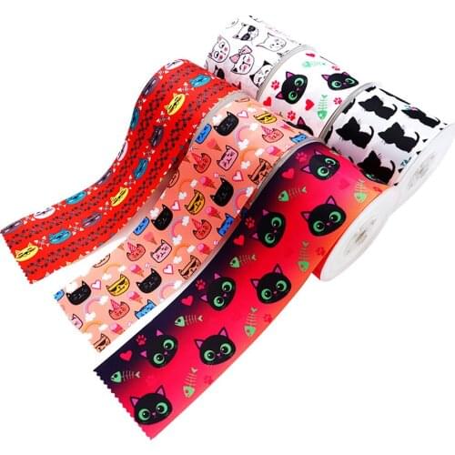 Halloween Cartoon Printed Grosgrain Ribbon 45320