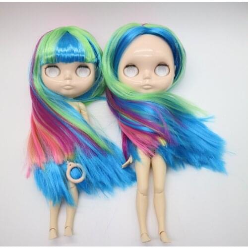 Without eyes chips without make up joint body Nude blyth doll for DIY 20180201 Milticolored hair
