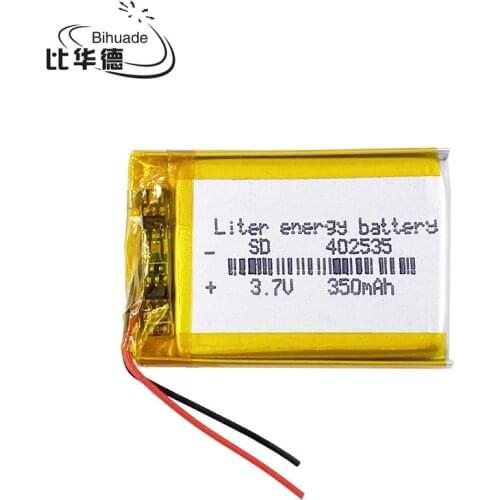 Liter 402535 3.7V 350mAh Li-Polymer Li-ion Battery For bluetooth headset Bracelet Wrist Watch pen GPS MP3 MP4 small toys SA2825