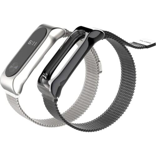 Milanese Loop Magnetic Watch Strap For Xiaomi Mi Band 2 Rose Gold Metal Replace Stainless Steel Wristband Smartwatch Accessories