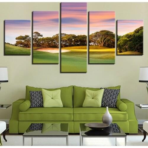Modular Canvas HD Prints Posters Home Decor Wall Art Pictures 5 Pieces Golf Course Paintings No Frame