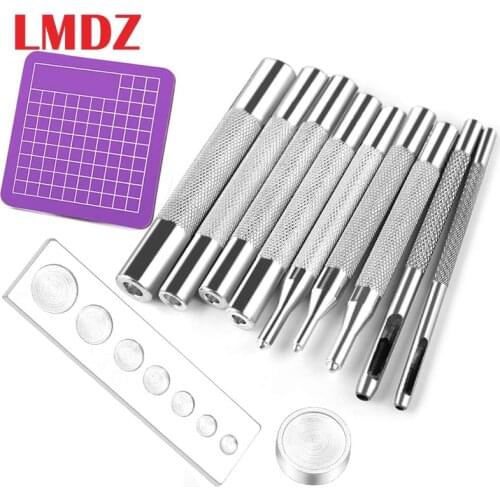 LMDZ 11 PCS Leather Snap Fasteners Kit,Leather Snap Setter Set,Metal Snaps Setting Tools for Leather, Clothes, Bracelets, Bags