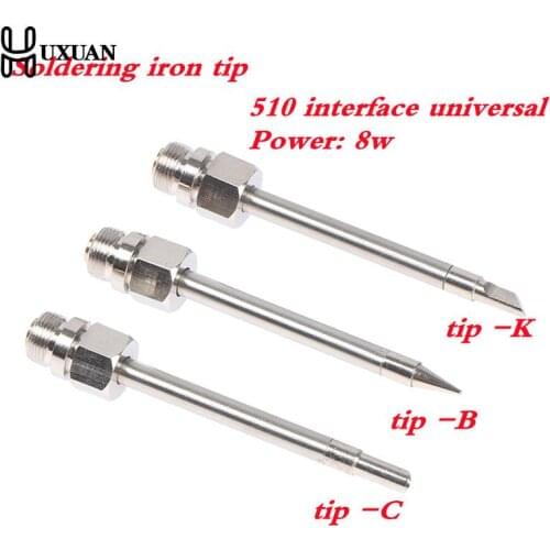 510 Interface Soldering Iron Tip Mini Portable USB Soldering Iron Tip Welding Rework Accessories Tool Parts 8w 51mm