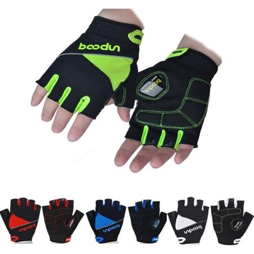 Boodun Cycling Gloves Riding Half Finger Bicycle Gloves Gel Pad Anti-slip Shockproof Lycra MTB Bike Gloves guantes ciclismo