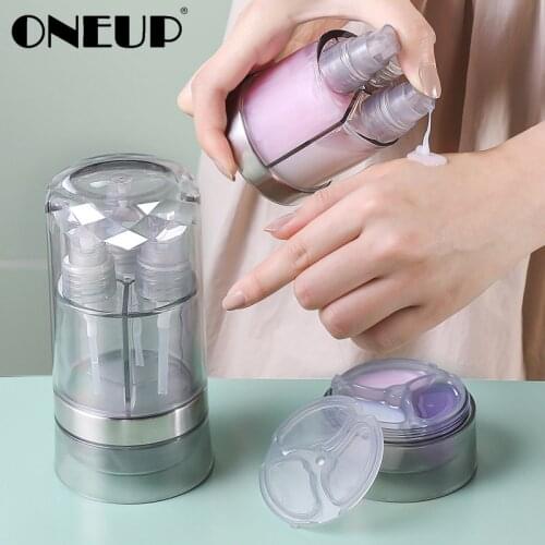 ONEUP 6 in 1 Portable Sub Bottle Outdoor Travel Spray Lotion Bottle Shampoo Cosmetic Storage Box Organizer Bathroom Accessories