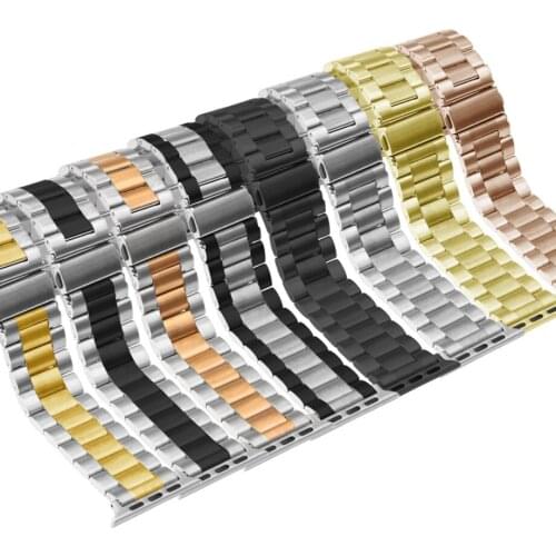 Suitable for Samsung Huawei GT2 three-bead strap apple watch stainless steel iwatch three-bead Apple strap