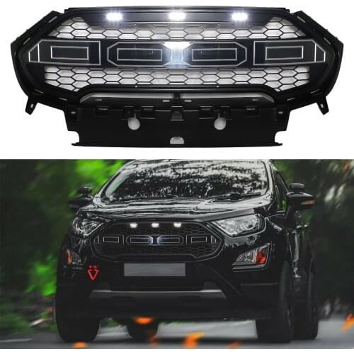 For Ecosport Racing Grill For Ecosport 2017 2018 2019 Modified Front Bumper Grilles Mesh Cover Front Grills Grille For Trims