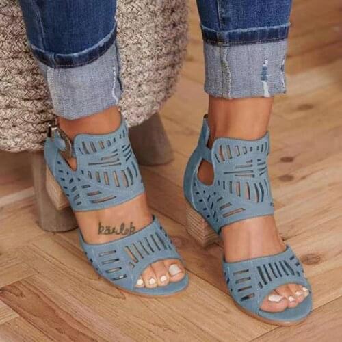 Women Sandals High Heel Gladiator Buckle Strap Fashion Shoes Summer Ladies Sandals