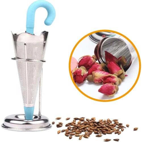 Creative Umbrella Shape Tea Strainer Food Grade Filter Stainless Steel Tea Infuser Strainers Creative Filter Loose Silicone