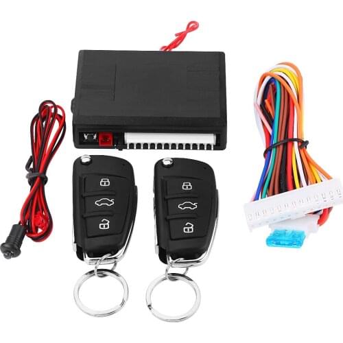 Universal 12V Auto Car Alarm Keychain Remote Control Central Locking Door Kit Keyless Entry System With Start Stop Button