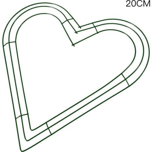 Wreath Ring Heart-Shaped Wire DIY Home Decoration 2 PCS For Christmas New Year Flower Arrangement Garland