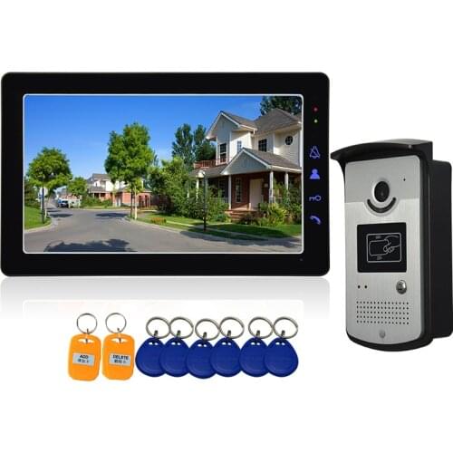 Vigtech Wired 9" Video Intercom For Home DoorPhone Device Intercom System RFID Doorbell Camera With IR Night Vision Waterproof