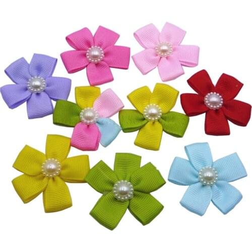 XUNZHE 20Pcs 4.8cm Rib-petal flower Scrapbook Paste Jewelry, DIY Clothing Patch, Hair Accessories, Toys, Handmade Accessories