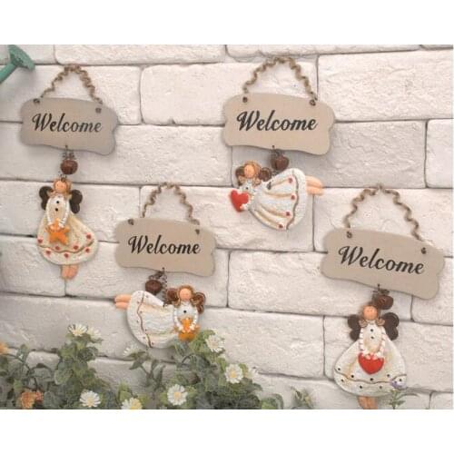 Zakka,Retro angel decoration listed welcome card home small number plate,wall ornaments store