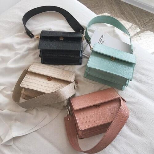 Womens bags fashion shoulder bags PU leather crossbody for women casual Wide shoulder strap lady handbags fashion Mini bags