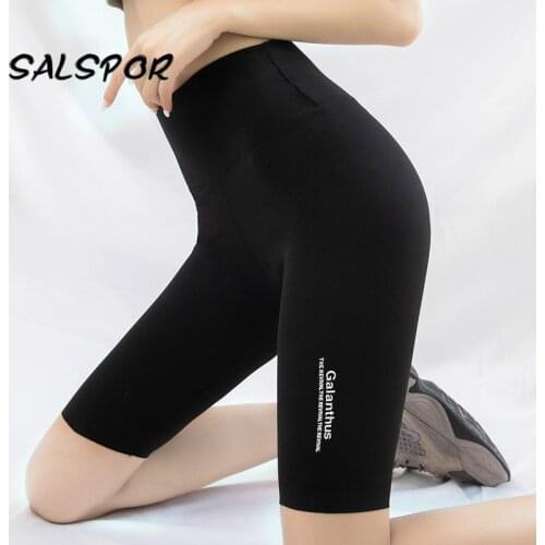 SALSPOR Knee-Length Workout Leggings Women High Waist Running Legging Sport Fitness Gym Leggins Athletic Gym Clothing Elastic