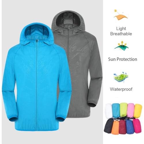 ZK20 Camping Rain Jacket Men Women Waterproof Sun Protection Clothing Fishing Hunting Clothes Quick Dry Skin Windbreaker