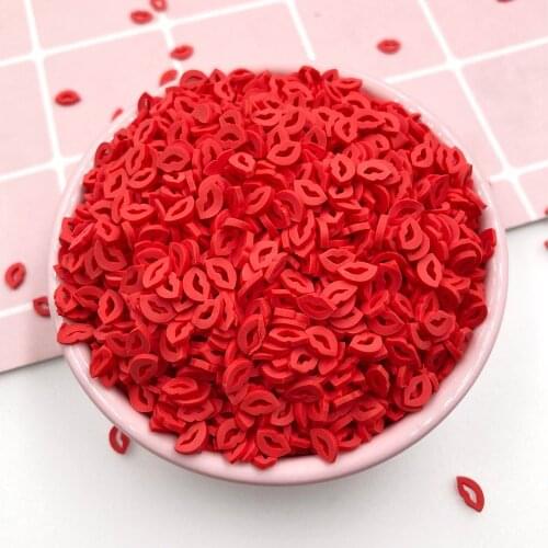 100g Sex Red Lips Slices Polymer Hot Clay Sprinkles Crafts DIY Making for Phone Nails Art Decoration Slime Lip Glos Fillings