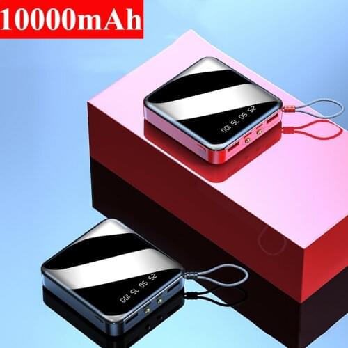10000mAh Mini Power Bank 2.1A Portable Fast Charger External Battery Pack Powerbank for Xiaomi Huawei iPhone Samsung Poverbank