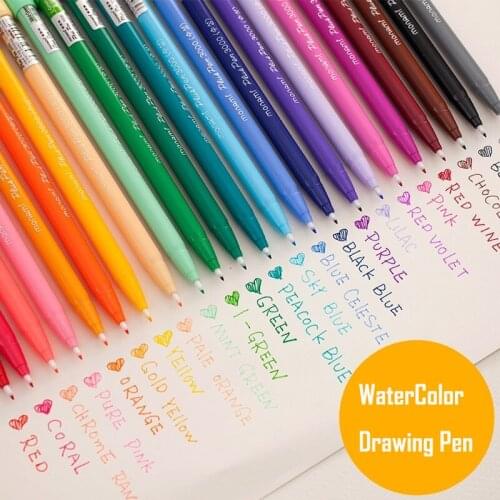 12/24 Color/set Felt Tip Water Based Ink Color Art Marker Set for Drawing,Coloring,Journaling,Lettering Fineliner 0.4mm Line Pen