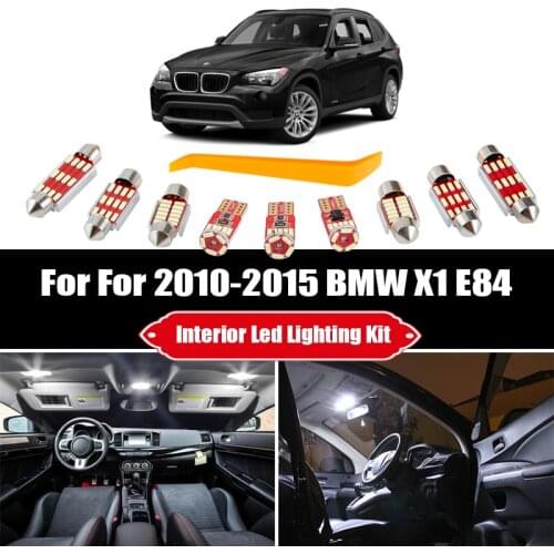 15 Bulbs For BMW X1 E84 2010-2013 2014 2015 White Error Free LED Interior Light Kit Map Dome Cargo License Lamp Accessories