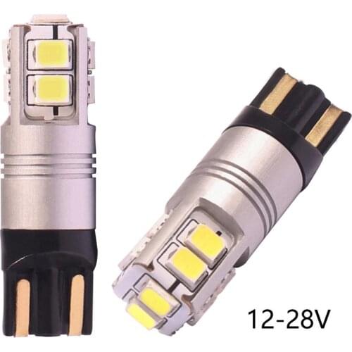 NHAUTP 2Pcs High Quality 12-28V T10 W5W LED Canbus Bulbs Universal For Car Auto Truck Clearance Lights Parking Lamp White Amber